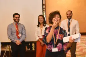 Dona Geagea giving a presentation